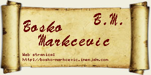 Boško Markčević vizit kartica